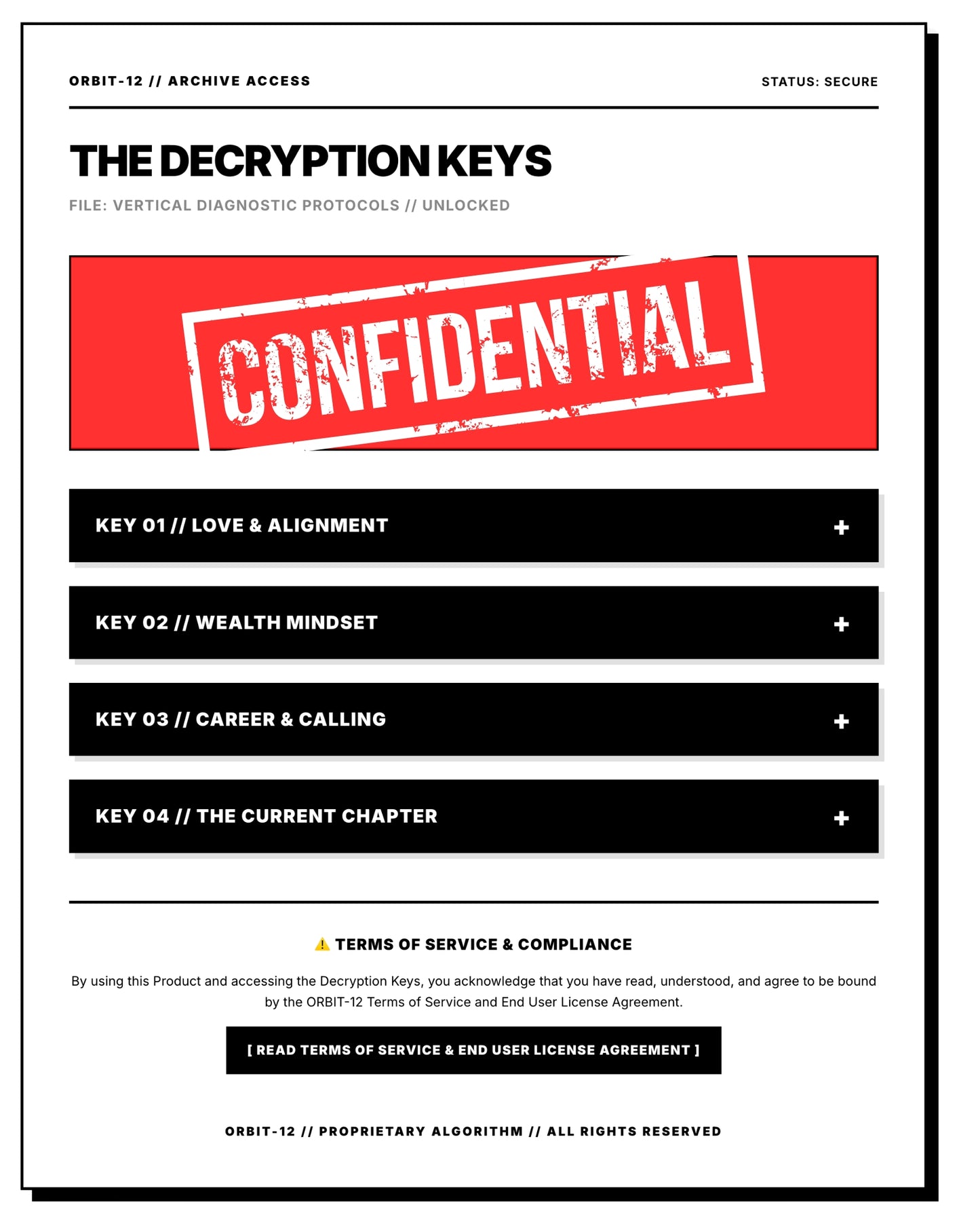 ORBIT-12 DECRYPTION KEYS